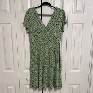 Kaileigh Green Floral Wrap Dress